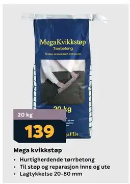 Megaflis Mega kvikkstøp tilbud