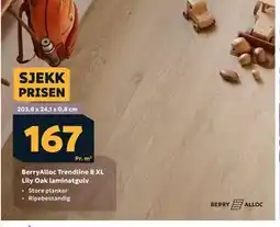 Megaflis BerryAlloc Trendline 8 XL Lily Oak laminatgulv tilbud