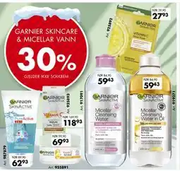 Sparkjøp GARNIER SKINCARE & MICELLAR VANN tilbud