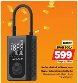 POWER Bærbar elek trisk luftkompressor tilbud