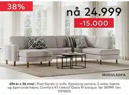 Skeidar Pixel Nordic U-sofa tilbud