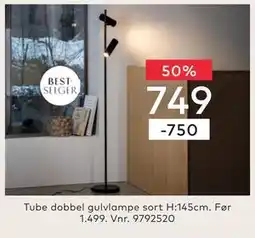 Skeidar Tube dobbel gulvlampe tilbud