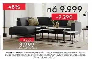 Skeidar Lisboa sofabordsett tilbud