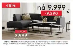 Skeidar Portland hjørnesofa tilbud