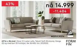 Skeidar Noor 2.5-seter sofa tilbud