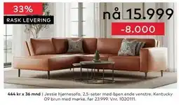 Skeidar Jessie hjørnesofa tilbud