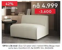 Skeidar Evo 1,5-seter stol tilbud