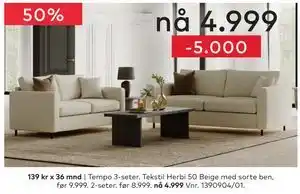 Skeidar Tempo 3-seter tilbud