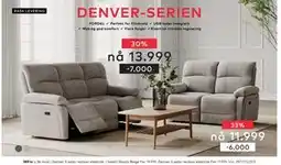 Skeidar Denver 3-seter recliner tilbud