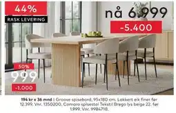 Skeidar Groove spisebord tilbud