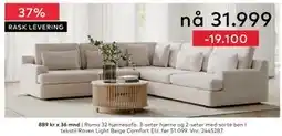 Skeidar Roma 32 hjørnesofa tilbud