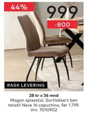 Skeidar Mogan spisestol tilbud