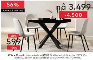 Skeidar Luke spisebord tilbud