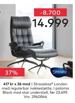 Skeidar Stressless London med regulerbar nakkestøtte tilbud