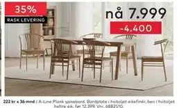 Skeidar A-Line Plank spisebord tilbud