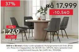 Skeidar Visby rundt spisebord tilbud