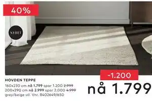 Skeidar HOVDEN TEPPE tilbud