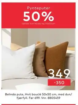 Skeidar Belinda pute tilbud