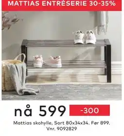 Skeidar Mattias skohylle tilbud