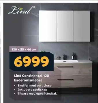 Lind Continental 120 baderomsmøbel