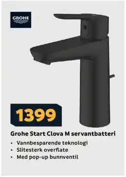Megaflis Grohe Start Clova M servantbatteri tilbud