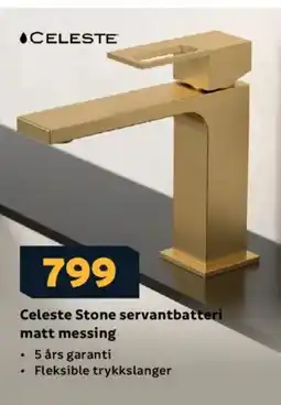 Megaflis Celeste Stone servantbatteri matt messing tilbud