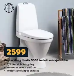 Megaflis Gustavsberg Nautic 5500 toalett m/skjult S-lås tilbud