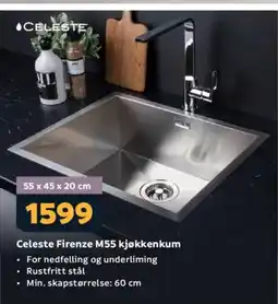 Megaflis Celeste Firenze M55 kjøkkenkum tilbud