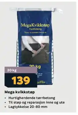 Megaflis Mega kvikkstøp tilbud