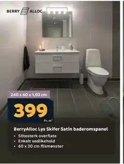 Megaflis BerryAlloc Lys Skifer Satin baderomspanel tilbud