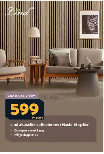 Lind akustikk spileelement Hasle 14 spiler