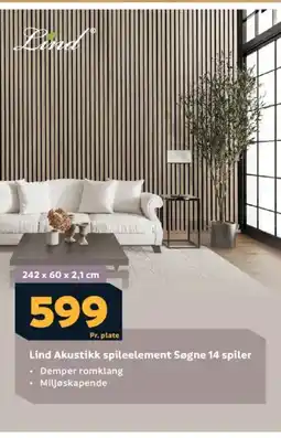 Megaflis Lind Akustikk spileelement Søgne 14 spiler tilbud