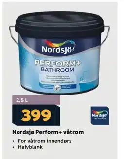 Megaflis Nordsjø Perform+ våtrom tilbud