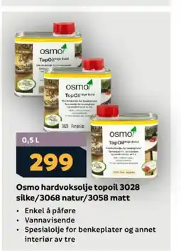 Megaflis Osmo hardvoksolje topoil 3028 silke/3068 natur/3058 matt tilbud