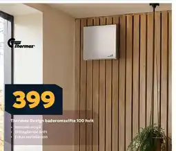 Megaflis Thermex Design baderomsvifte 100 hvit tilbud