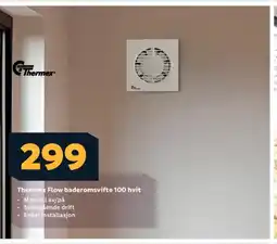 Megaflis Thermex Flow baderomsvifte 100 hvit tilbud