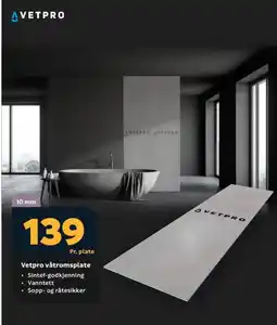 Megaflis Vetpro våtromsplate tilbud