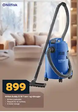 Megaflis Nilfisk Buddy II 18 T tørr- og våtsuger tilbud