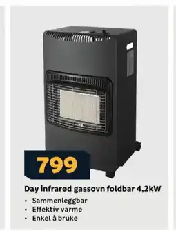 Megaflis Day infrarød gassovn foldbar 4,2kW tilbud