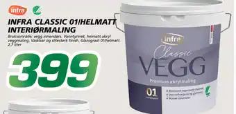 Infra Classic 01/helmatt interiørmaling