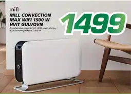 Coop Byggmix Mill Convection max wifi 1500 w hvit gulvovn tilbud