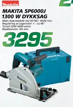 Coop Byggmix MAKITA SP6000J 1300 W dykksag tilbud