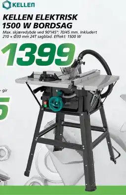 Coop Byggmix KELLEN Elektrisk 1500 W bordsag tilbud