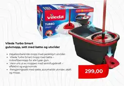 Clas Ohlson Vileda Turbo Smart gulvmopp, sett med bøtte og utvrider tilbud