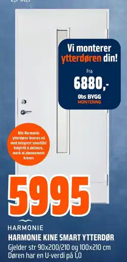 Coop Obs Harmonie kine smart ytterdør tilbud