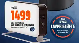 Coop Obs Mill Convection max wifi 1500 w hvit gulvovn tilbud