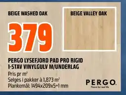 Coop Obs Pergo lysefjord pad pro rigid 1-stav vinylgulv m/underlag tilbud