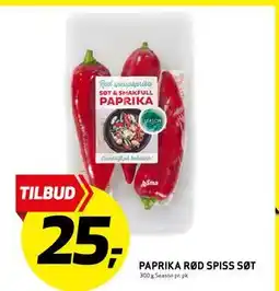 Bunnpris PAPRIKA RØD SPISS SØT tilbud