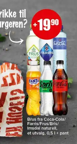 Spar Brus fra Coca-Cola/ Farris/Frus/Bris/ Imsdal naturell tilbud