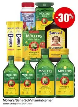 Spar Möller's/Sana-Sol/Vitaminbjørner tilbud